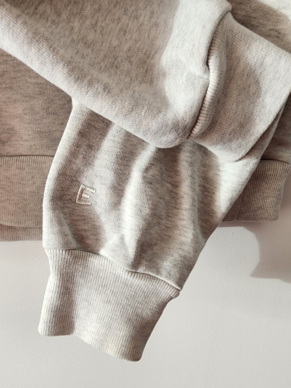 Everlane Organic Cotton Half Zip Sweatshirt Womens Medium Oatmeal Heather Gray - Picture 9 of 10